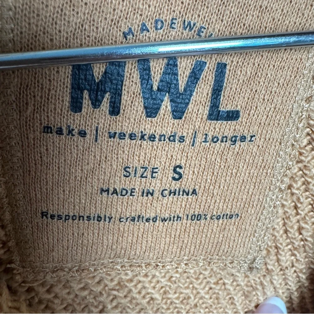 Madewell MWL AirTerry hooded sweatshirt dress lTan Knit Top - Picture 3 of 12